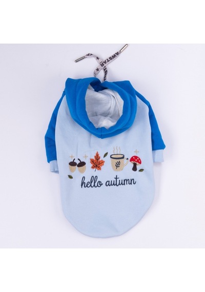 Mavi Vermont Autumn Köpek Hoodie Köpek Sweat Köpek Kıyafeti Kedi Kıyafeti