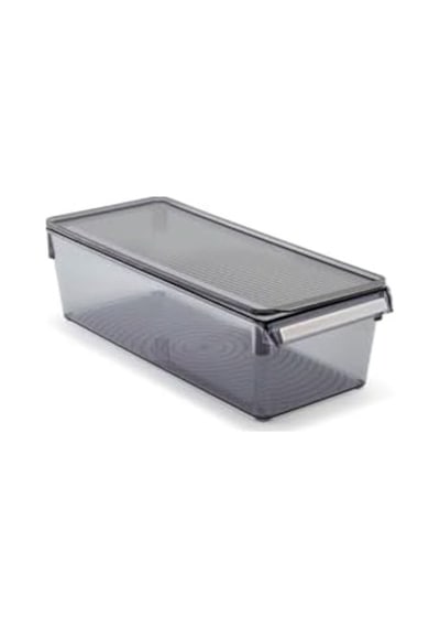 Kapaklı Banyo Mutfak Düzenleyici Raf Ps 360 150 100 Mm Şeffaf M-e27-20-16k Siyah