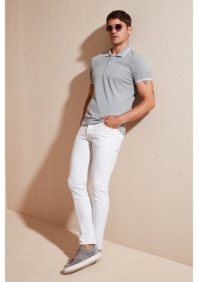Buratti Pamuklu Slim Fit Şerit Detaylı Düğmeli Polo Yaka 3'Lü Paket Erkek T Shirt 5902118S3 Siyah-Antrasit-Gri Melanj