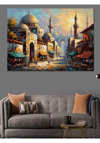 Ahşap Tablo Tarihi İstanbul Cami Ve Şehir İnsan Figürlü Tablolar