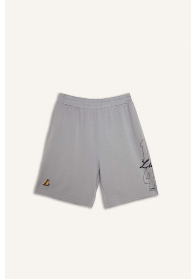 Defacto Nba Los Angeles Lakers Lisanslı Baggy Fıt Açık Gri Şort H3845ax26smgr94 Gri-gr94