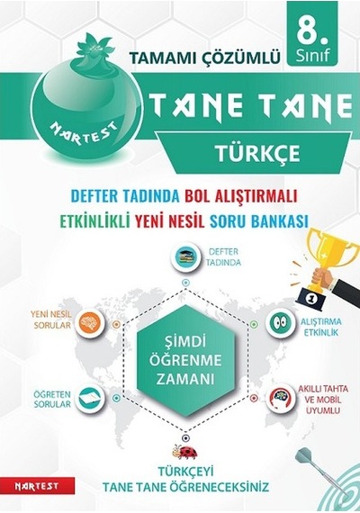 8. Sınıf Yeşil Tane Tane Türkçe Soru Bankası- Nartest