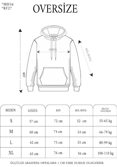 Double Oversize Kapşonlu Nakışlı Sweatshirt - Siyah Siyah