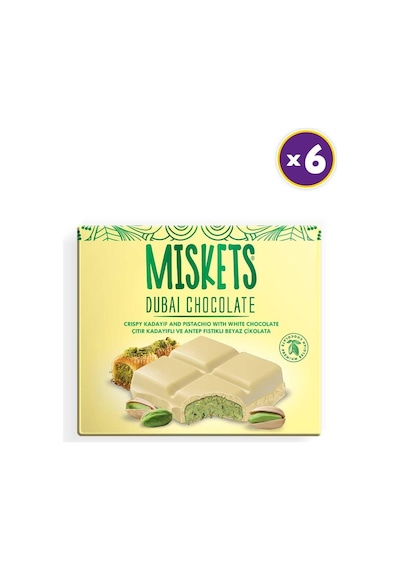 Beyaz Çikolatalı Dubai Çikolatası 100 Gr X 6 Adet