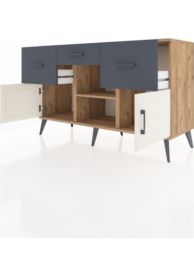 Hyperion Konsol Tek Raflı 3 Çekmeceli 3 Kapaklı 132x44x83 Çam-aytaşı/antrasit Aytaşı/antrasit Hyperion Konsol Tek Raflı 3 Çekmeceli 3 Kapaklı 132x44x83 Çam-aytaşı/antrasit Aytaşı/antrasit