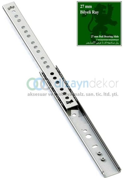 İnce Bilyalı Çekmece Rayı 27x342 Mm