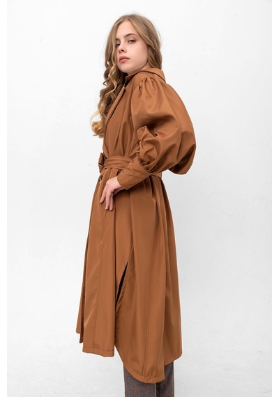 Pastelastore Kadın Balon Kol Yırtmaçlı Düğmeli Kuşaklı Oversize Uzun Mevsimlik Trençkot 2113 Taba Pastelastore Kadın Balon Kol Yırtmaçlı Düğmeli Kuşaklı Oversize Uzun Mevsimlik Trençkot 2113 Taba