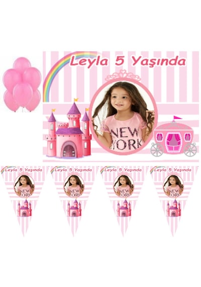 Prenses Ve Şatosu Resimli Parti Seti Kız +3
