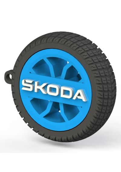 Skoda Uyumlu Özel Tasarım Anahtarlık - Premium Hafif Ve Dayanıklı Mavi