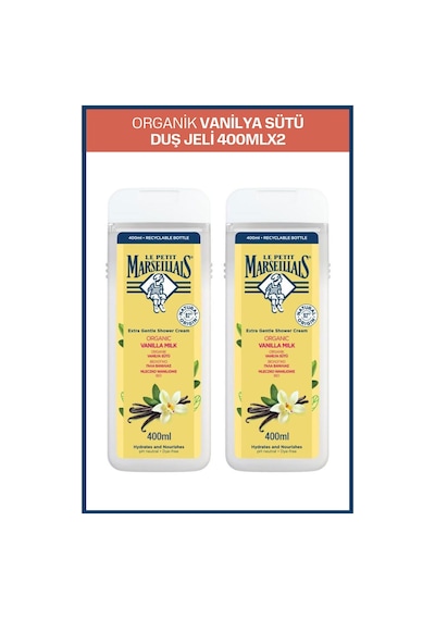 Le Petit Marseillais Organik Vanilya Sütü Duş Jeli 400 ml x2