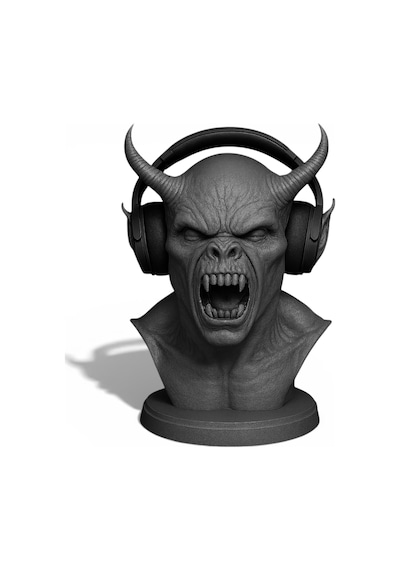 Happy3dworld İblis Büstü Kulaklık Standı, 3d Baskı Horror Gotik Gaming Dekor