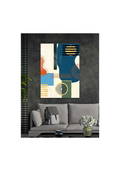 Çizgi Ve Denge Renkli Geometrik Sanat Cam Tablo - Modern Tarz Ev Dekorasyonu Çocuk Odası Temalı Dekoratif Duvar Tablosu, Çocuk Odası Ve Oyun Alanı Dekoru,