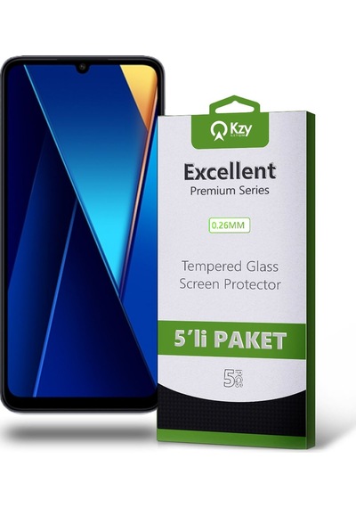 Xiaomi Poco C65 Uyumlu Temperli Ekran Koruyucu Kırılmaz Cam Ekonomik 5'li Paket