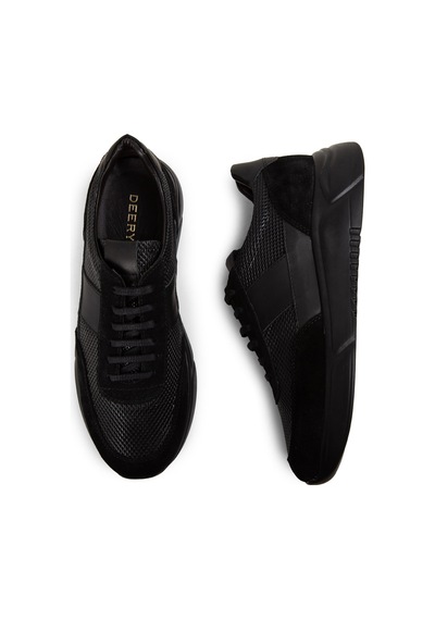 Deery Hakiki Deri Siyah Erkek Sneaker Ayakkabı - 01963msyhe06 Siyah