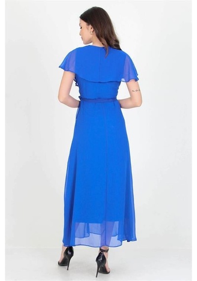 Dip Moda Kadın Melek Kol Uzun Şifon Elbise Dpnb0001 Saks Dip Moda Kadın Melek Kol Uzun Şifon Elbise Dpnb0001 Saks