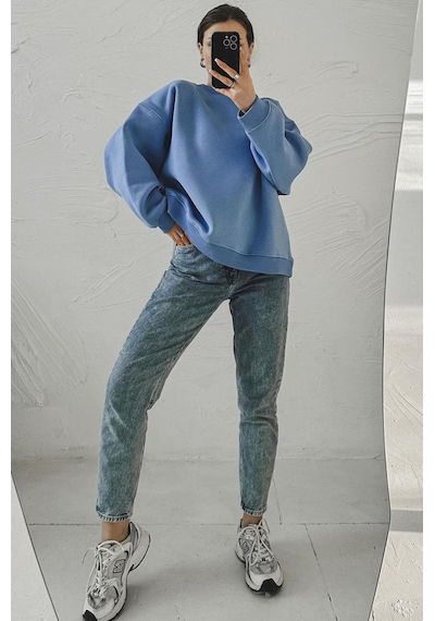 Mavi Bisiklet Yaka Basic Sweatshirt Mg1559 Mavi