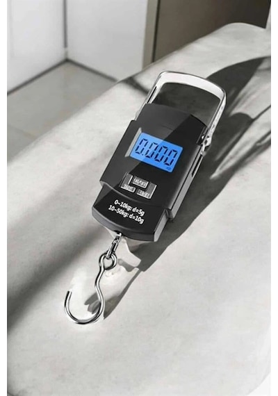 Hubrendy Kargo Ağırlık Ölçer 50 Kg El Terazisi El Kantarı Pilli Led Ekran
