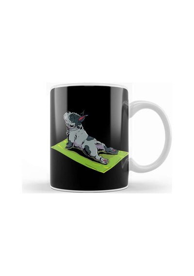 French Bulldog Yoga Kupa Bardak Porselen Karışık
