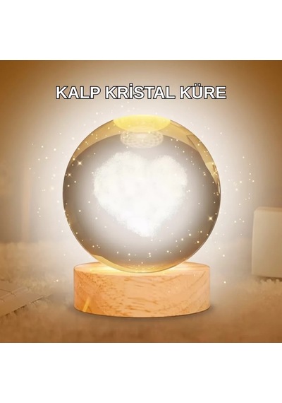 Home Kalpli Led Işıklı Cam Küre Büyük Boy Kristal Tasarım