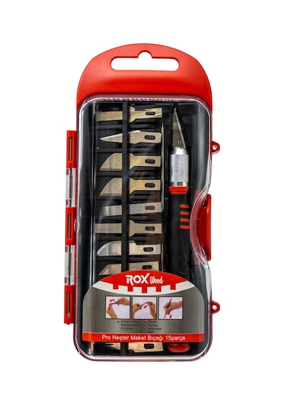 ROX Wood Hobi Kretaur Bıçağı Seti 15 Parça (153ROX0180)