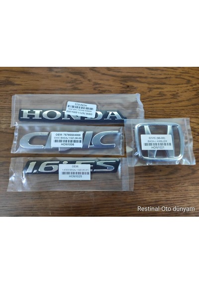 Honda Bagaj Amblem Yazısı Civic Uyumlu 3m Bantlı Arka Logo 1.6 İes Civic 1998-1999-2000