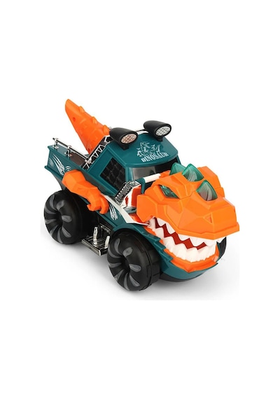 Turuncu-yeşil Hareketli Dinozor Oyuncak Araba - Işıklı, Müzikli, Çarp Dön Özellikli T-rex Kamyon 2 Yaş+ Çok Renkli