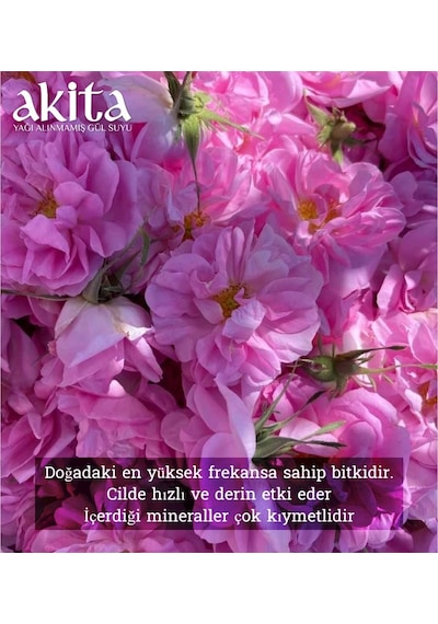 Akita Doğal Yağı Alınmamış Gül Suyu Cam Şişe 100 ML