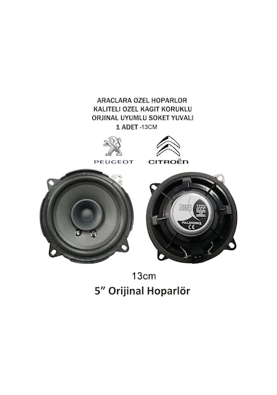 Renault Megane Clio Kapı Hoparlör Soketli 13 CM