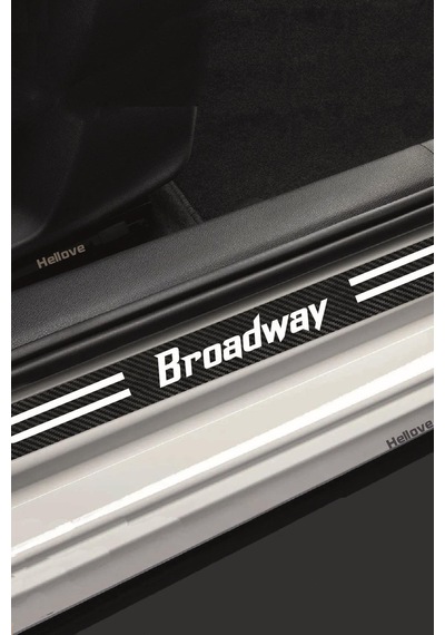 Renault Broadway Uyumlu Kapı Bagaj Eşik Koruyucu Set Karbon Çizilme Engelleyici Folyo Broadway Yazılı