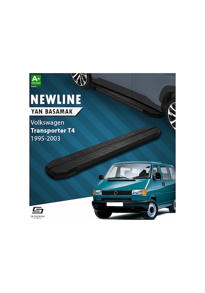 S-dizayn Vw Transporter T4 Uzun Şase Newline Siyah Yan Basamak 253 Cm 1995-2003 A+ Kalite