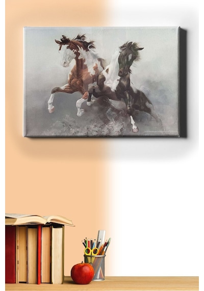 Webstyle Sayılarla Boyama Seti Kasnaklı Şahlanan Atlar 50 X 65 Cm