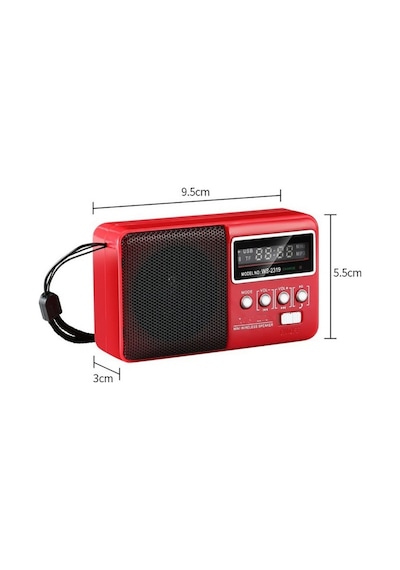 Ws-2319 Mini Bluetooth Hoparlör Fm Radyolu Hafıza Kartı Ve Usb Girişli Şarjlı Taşınabilir 3w Hoparlör Mp3 Çalar