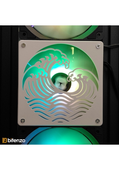 Ocean Wave 120x120 Mm Beyaz Çerçeveli Oyun Pc Aksesuarı, Masaüstü Bilgisayar Fan Kapağı