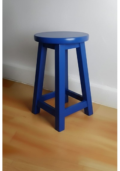 Ahşap Tabure 45 Cm / Arbrestore Mavi