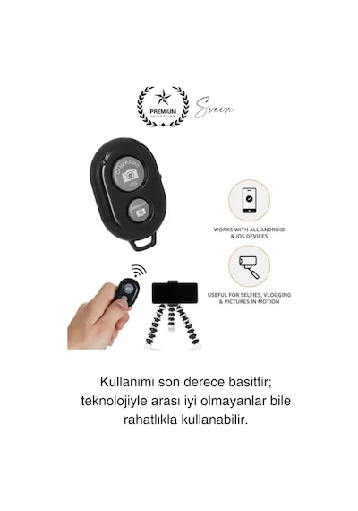 Bluetooth Kablosuz Uzaktan Kumanda İos Android Uyumlu Selfie Fotoğraf Video Çekme Remote Shutter Diğer