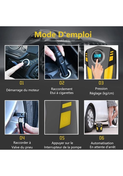 Araç Hava Lastik Şişirme Kompresörü Göstergeli Oto Lastik Pompası