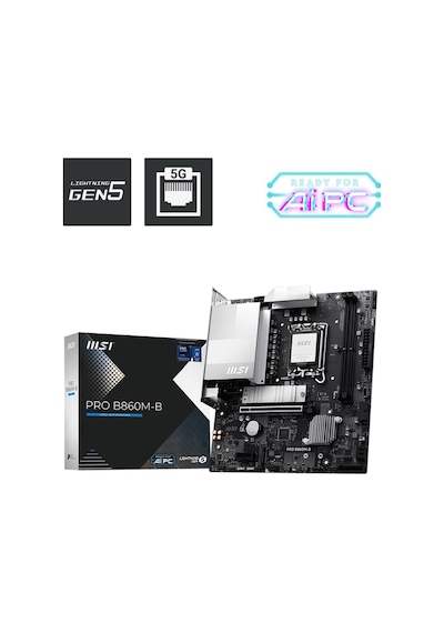 Msı Pro B860m-b Intel B860 Soket 1851 Ddr5 9066+ Oc Mhz Matx Aaaa18msı0009