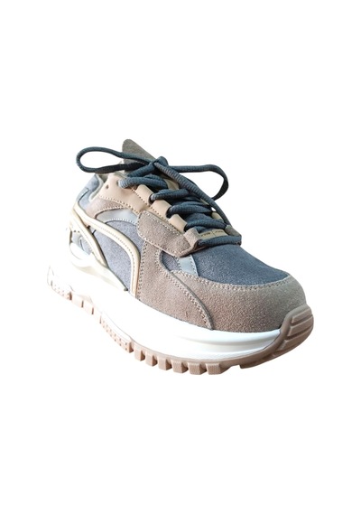 Guja 25k331-2 Kadın Süet Sneaker Spor Ayakkabı Camel Siyah