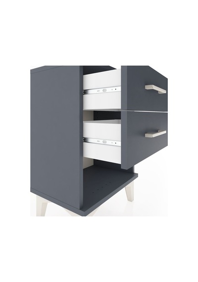 Arges Komodin 2 Çekmeceli 44x30x64 Antrasit-antrasit Antrasit