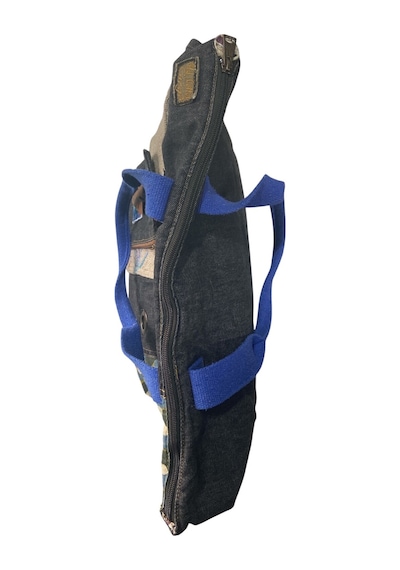Vintage Salaş Çok Renkli Orta Boy Günlük Seyahat Gezi Omuz Çantası 36cmx34cm Siyah - Taş