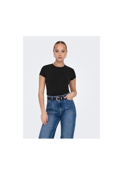Only Onlelına S/s O-neck Short Top Jrs Noos Kadın Siyah Bluz - 15320229 Siyah