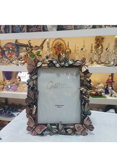 Fotoğraf Çerçevesi Kelebek Desenli Kahverengi 20x25