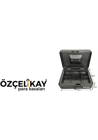 Şifreli Açılır Ve Taşıma Kulplu Metal Para Kasası Mücevher - Takı Kutusu 5 Bölmeli