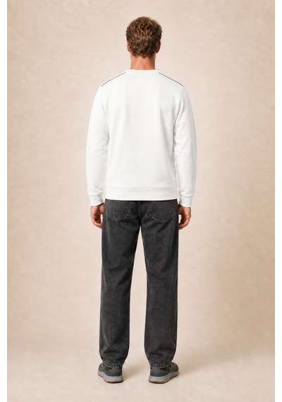Redline Qwen Bisiklet Yaka Regular Fit Kışlık Sweatshirt Beyaz