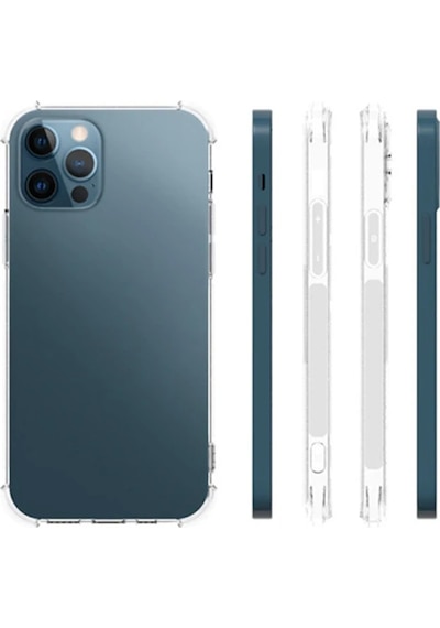 İphone 12 Pro Max 6.7 Anti-drop Silikon Kılıf Kamera Korumalı Şeffaf Silikon Kılıf- 5775 Mh-hs8345-3206