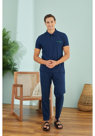 Sevim Erkek Kısa Kol Lacivert Pijama Takım C8t7n49 001