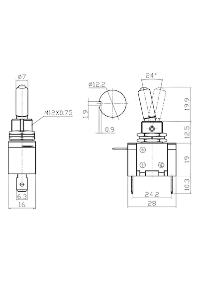Toggle Switch 1-0 Kırmızı Ledli Metal Anahtar 3 Pin 12v Toggle Sw