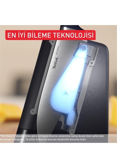 Tefal Eversharp Pro 5 Bıçaklı Entegre Otomatik Bileyicili Bıçak Seti Gri Siyah