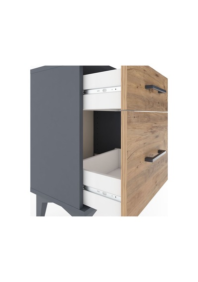 Arges Komodin 2 Çekmeceli 44x30x64 Antrasit-çam Antrasit