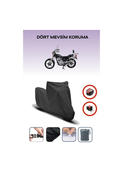 Siyah Arka Çanta Kilit Uyumsuz Mondial 150 Kt Uyumlu Motosiklet Brandası, 4mevsim